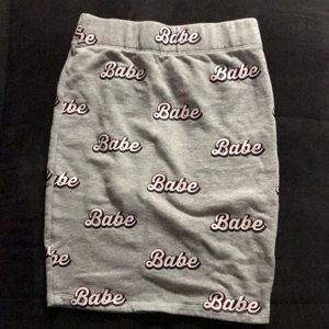 Grey “babe” skirt